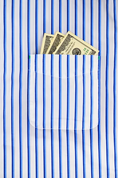 Dollar bills in pocket — Stock Photo, Image