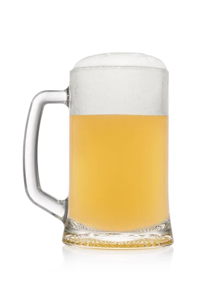 Stein Pěnou Světle Pšeničné Pivo Izolované Bílém Pozadí — Stock fotografie