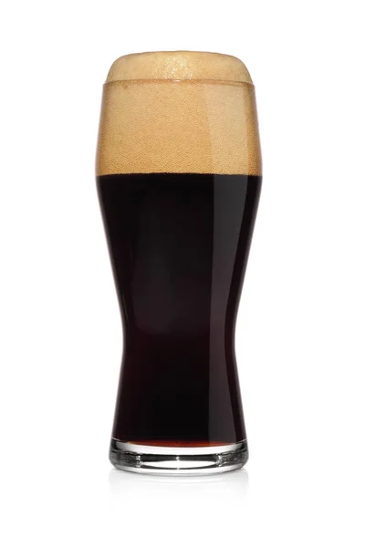 Caneca Cerveja Escura Preta Robusta Isolada Fundo Branco — Fotografia de Stock
