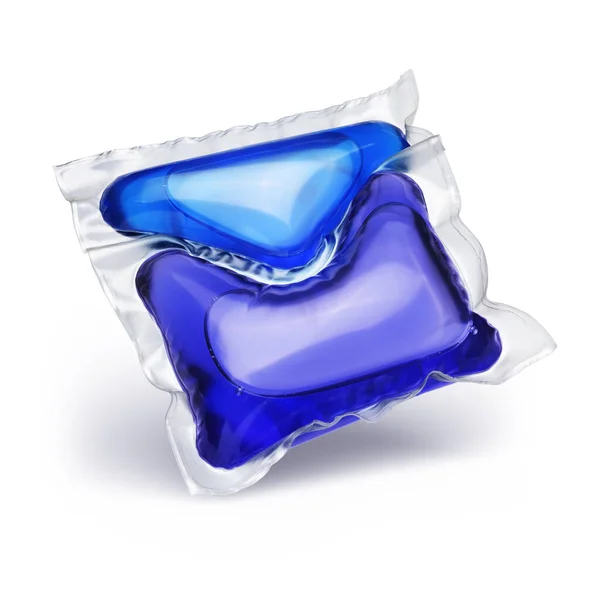 Laundry Detergent Pod Blue Colored Isolated White Background — Stock Photo, Image