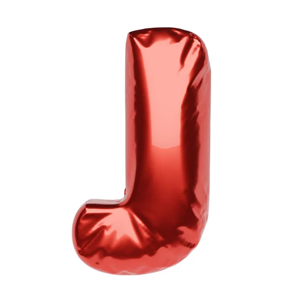 Lettre Faite Ballon Gonflable Rouge Isolé Sur Fond Blanc Illustration — Photo