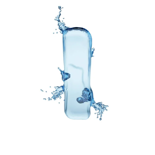 Letter Blauw Water Splash Alfabet Geïsoleerd Witte Achtergrond Weergave Illustratie — Stockfoto