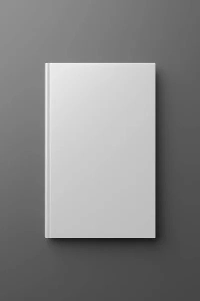 灰色の背景に空白のハードカバー本 3Dレンダリングイラスト Mock — ストック写真