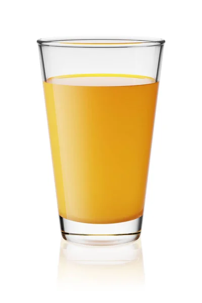 Bicchiere Succo Arancia Dolce Fresco Isolato Sfondo Bianco Illustrazione Rendering — Foto Stock