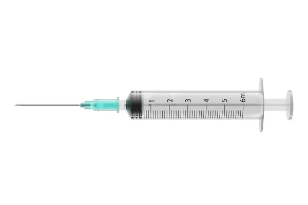 Lékařská Jednorázová Injekční Stříkačka Jedno Použití Izolovaná Bílém Pozadí Obrázek Royalty Free Stock Fotografie