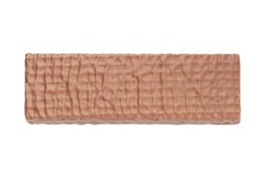 Beyaz arka planda tam yağlı çikolatalı gofret. Üst görünüm