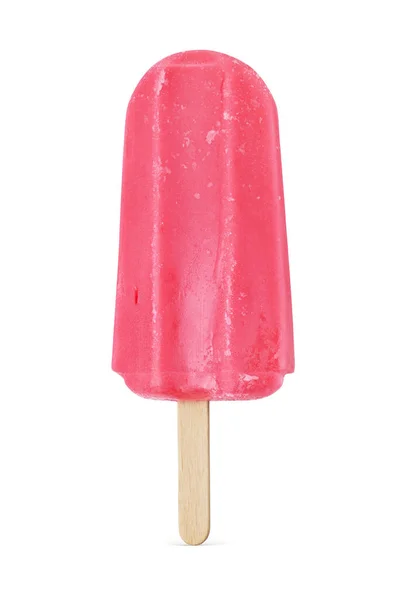 Красное Вишневое Мороженое Эскимо Белом Фоне — стоковое фото