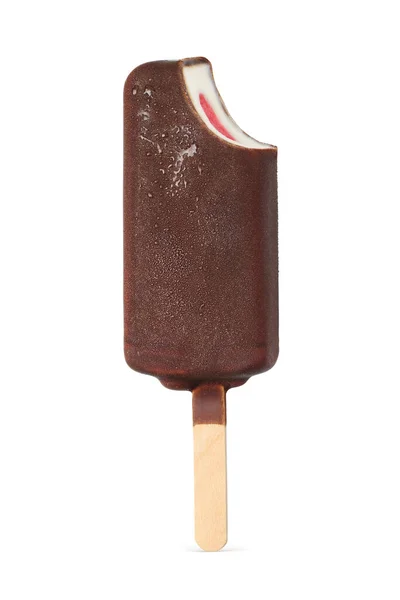 아이스크림 초콜릿 배경에 분리되어 — 스톡 사진