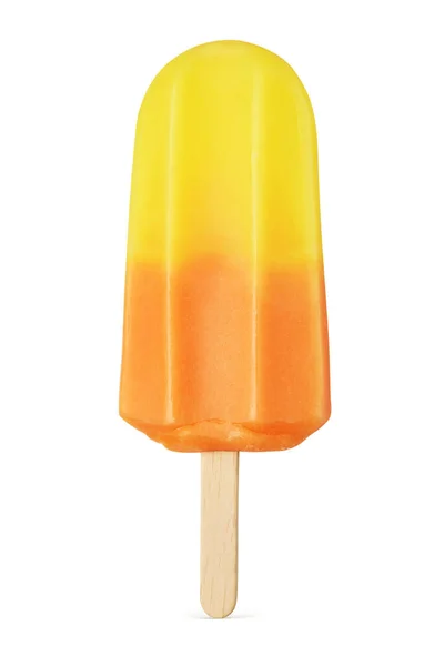 Желтое Оранжевое Мороженое Эскимо Белом Фоне — стоковое фото