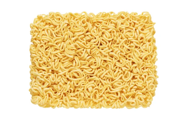 Dry Raw Instant Noodles Isolated White Background Top View — Stock Photo, Image