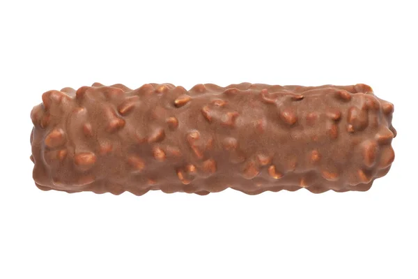 Barra Doces Barra Chocolate Com Amendoim Isolado Fundo Branco Vista — Fotografia de Stock