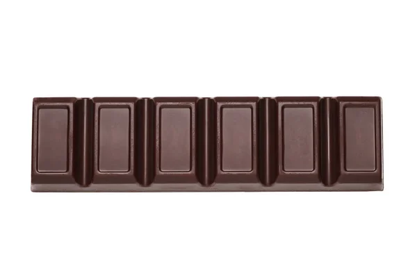 Barra Chocolate Escuro Barra Chocolate Isolado Fundo Branco Vista Superior — Fotografia de Stock