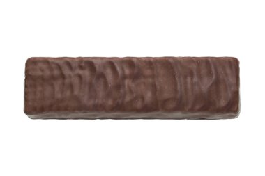 Beyaz arka planda izole edilmiş çikolata ya da çikolata. Üst görünüm