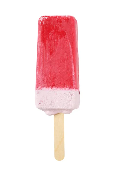 Piros Gyümölcs Fagylalt Jégkrém Izolált Fehér Alapon — Stock Fotó