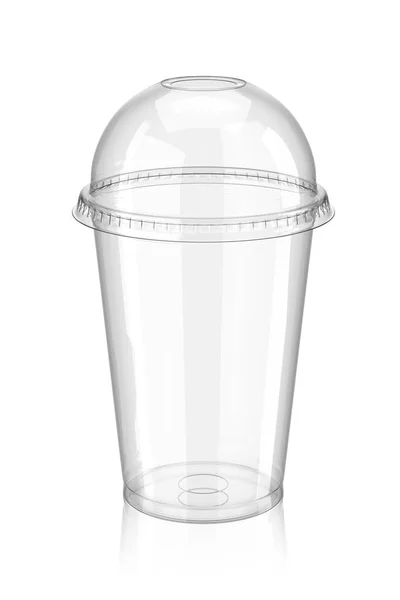 Transparent Plastic Cup Cocktail Rendering Illustration Isolated White Background — Zdjęcie stockowe