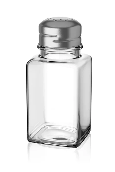 Claccic Glas Peppar Eller Salt Shaker Med Metalllock Isolerad Vit — Stockfoto