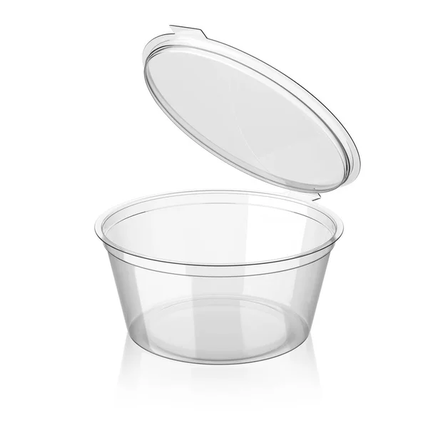 Contenitore Tazza Plastica Usa Getta Salsa Isolato Sfondo Bianco Illustrazione — Foto Stock