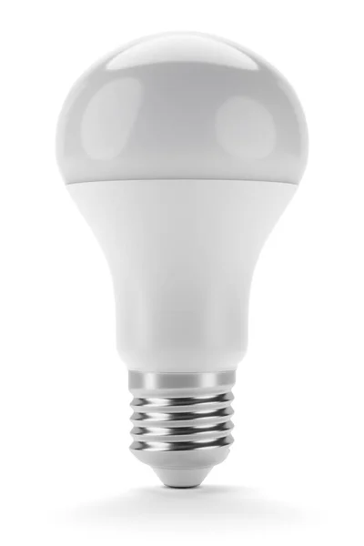 Led Glühbirne Mit E27 Sockel Isoliert Auf Weißem Hintergrund Darstellung — Stockfoto