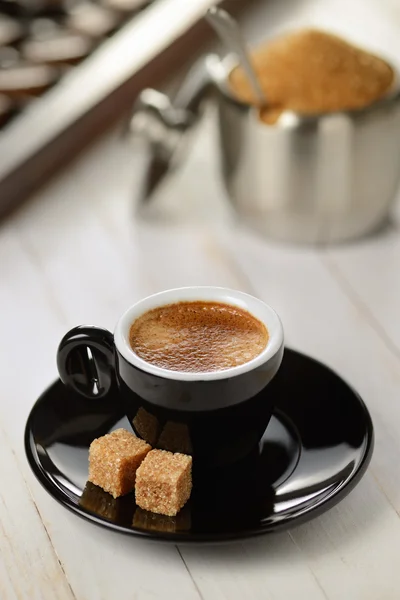 Schwarze Tasse Espresso — Stockfoto
