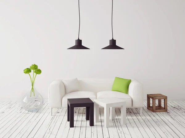 Modern interieur met mooie meubels — Stockfoto