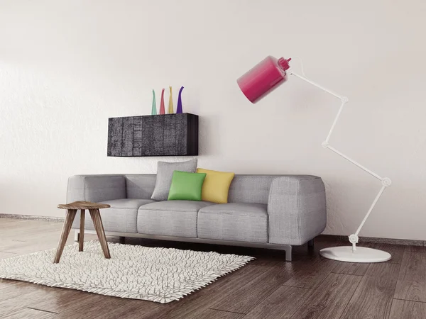 3D Wohnzimmer Innenausstattung — Stockfoto