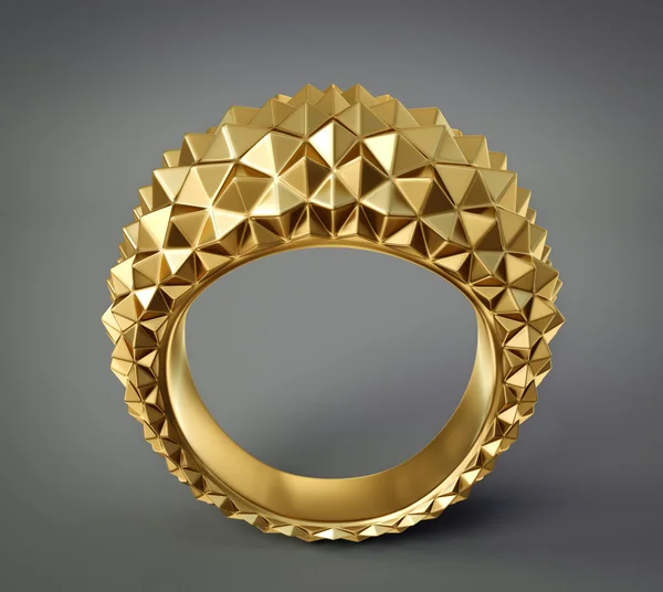 Goldener 3D-Ring — Stockfoto