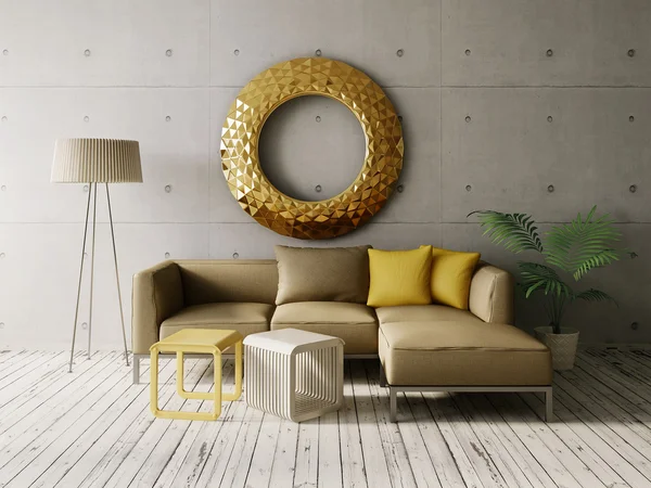 3D-woonkamer interieur — Stockfoto