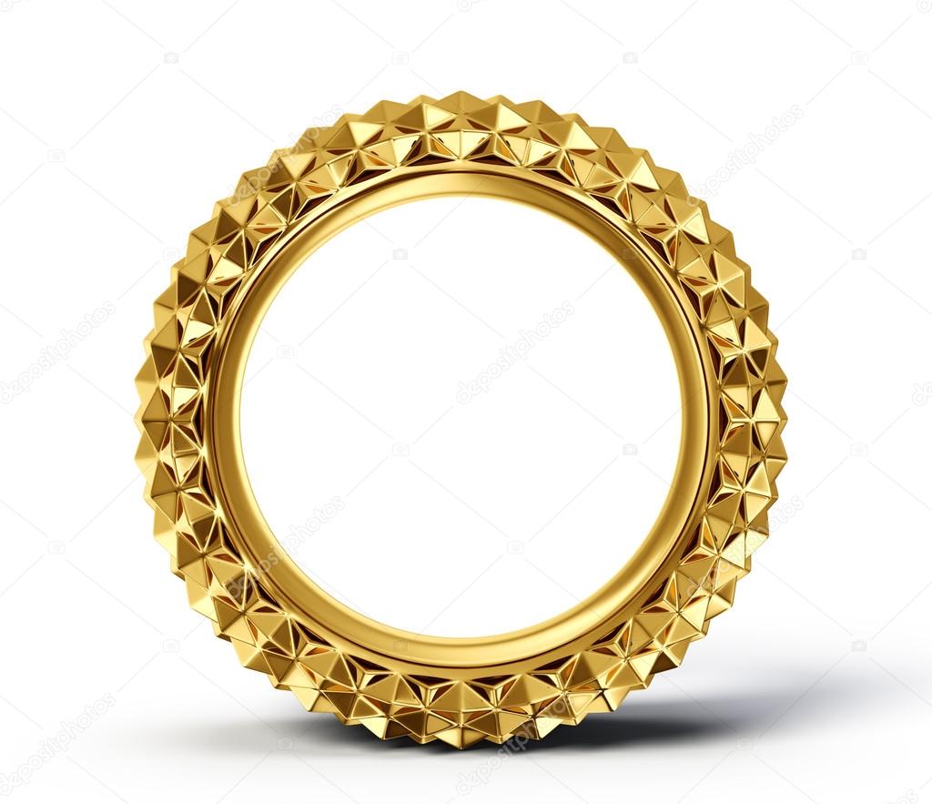 Golden ring on white