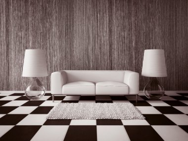 3D modern oda iç