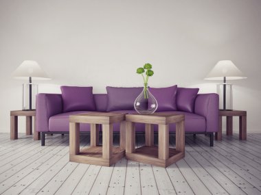 3D modern oda iç