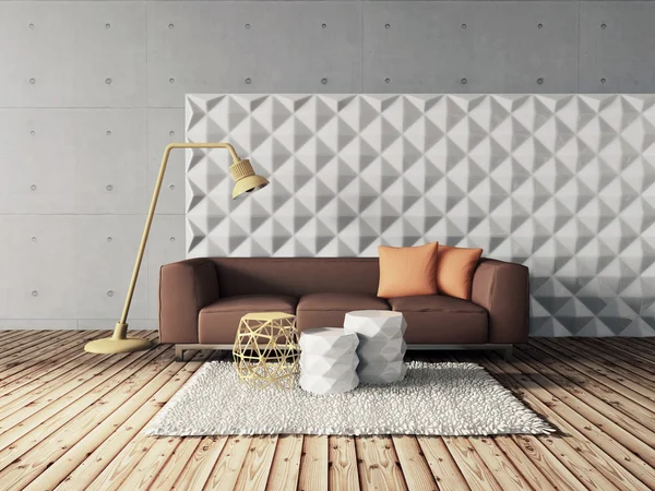 3D-moderne kamer interieur — Stockfoto