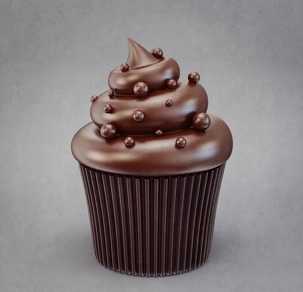 Sweet cupcake isolated on grey — Stock Photo, Image