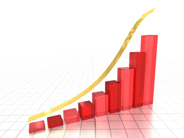 Gráfico financeiro de negócios inclinando — Fotografia de Stock