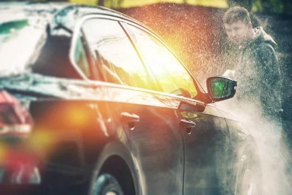 Auto wassen en schoonmaken — Stockfoto