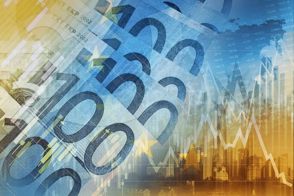 Euron pengar Trading koncept — Stockfoto
