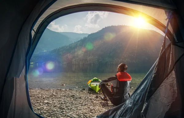 Tenting and Kayaking — Stock Photo, Image