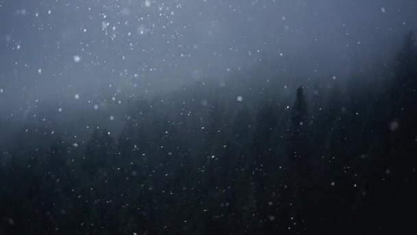 First Snow Foggy Mountain Hills Wilderness Natureza Vídeo Fundo Early — Vídeo de Stock