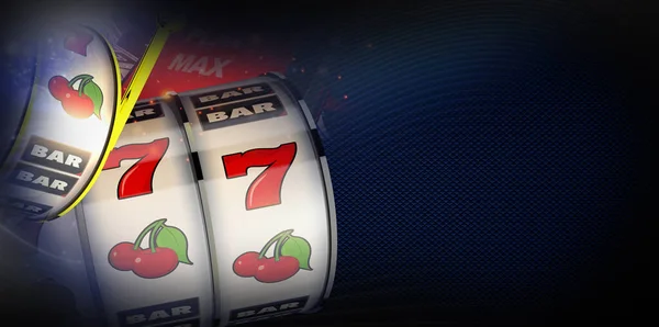 Vegas Casino Slot Gokken Illustratie Banner Met Kopieerruimte Aan Rechterkant — Stockfoto
