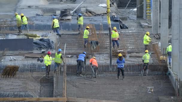 2020年5月10日ポーランドのクラクフ 大型モール建設プロジェクト 鋼の補強及びコンクリート充填 — ストック動画