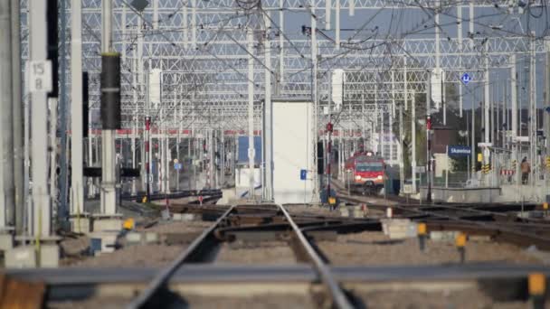 Pequena Infraestrutura Ferroviária Polônia Tema Indústria Transporte Ferroviário — Vídeo de Stock