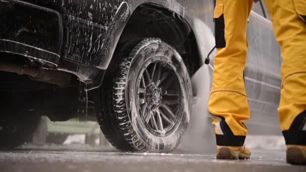 Nettoyage Véhicules Dans Lavage Camionnette — Video