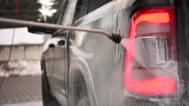 Limpeza Manual Veículo Lavagem Carro — Vídeo de Stock