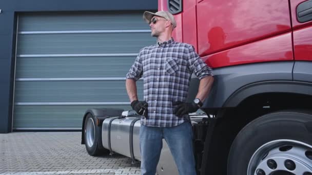 June 2021 Krakow Lesser Poland Caucasian Truck Driver His 40S — Video