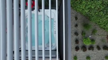 Aerial View of Modern Garden Shelter with SPA Hot Tub