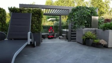 Modern Hot Tub Technician Performing Scheduled Hot Tub Warranty Maintenance