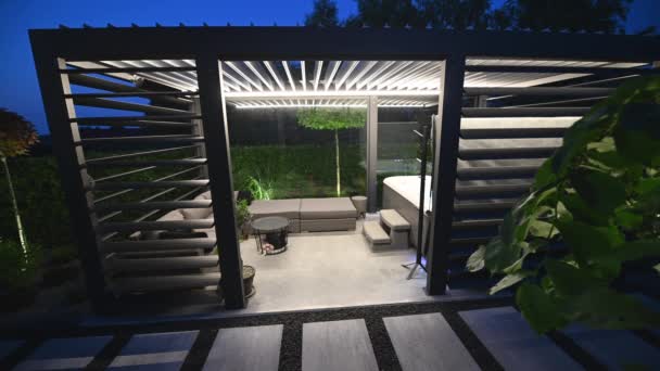 Moderne Garten Whirlpool Schutz Pavillons Architektur — Stockvideo