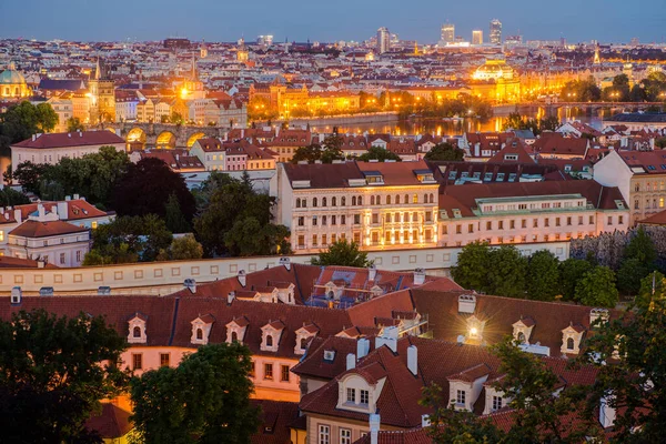 Varm Sommarkväll Prag Czechia Europa Gamla Stan Plats — Stockfoto