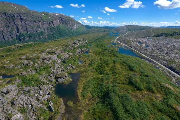 Nordland Megye Norvégia Saltfjellet Svartisen Nemzeti Park Nyári Légi Táj — Stock Fotó