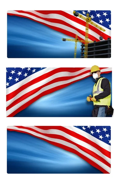 Bannières de la fête du travail américaine — Photo