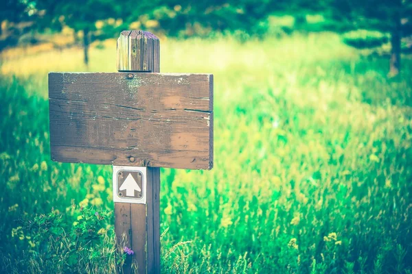 Unbeschriebenes Holzwegschild — Stockfoto